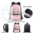 thumbnail image 6 of HUIACONG Pink Space Axolotl Backpack for Daily School Use Multi Compartment Wear‑Resistant Large Capacity for Elementary Middle School Kids, 6 of 6