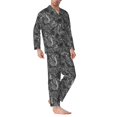 thumbnail image 2 of Hirioo Snake for Men's Pajama Sets 2 Piece Pjs Men's Long-Sleeved Pajama Set Button Down Sleepwear,S-XXL-Large, 2 of 7