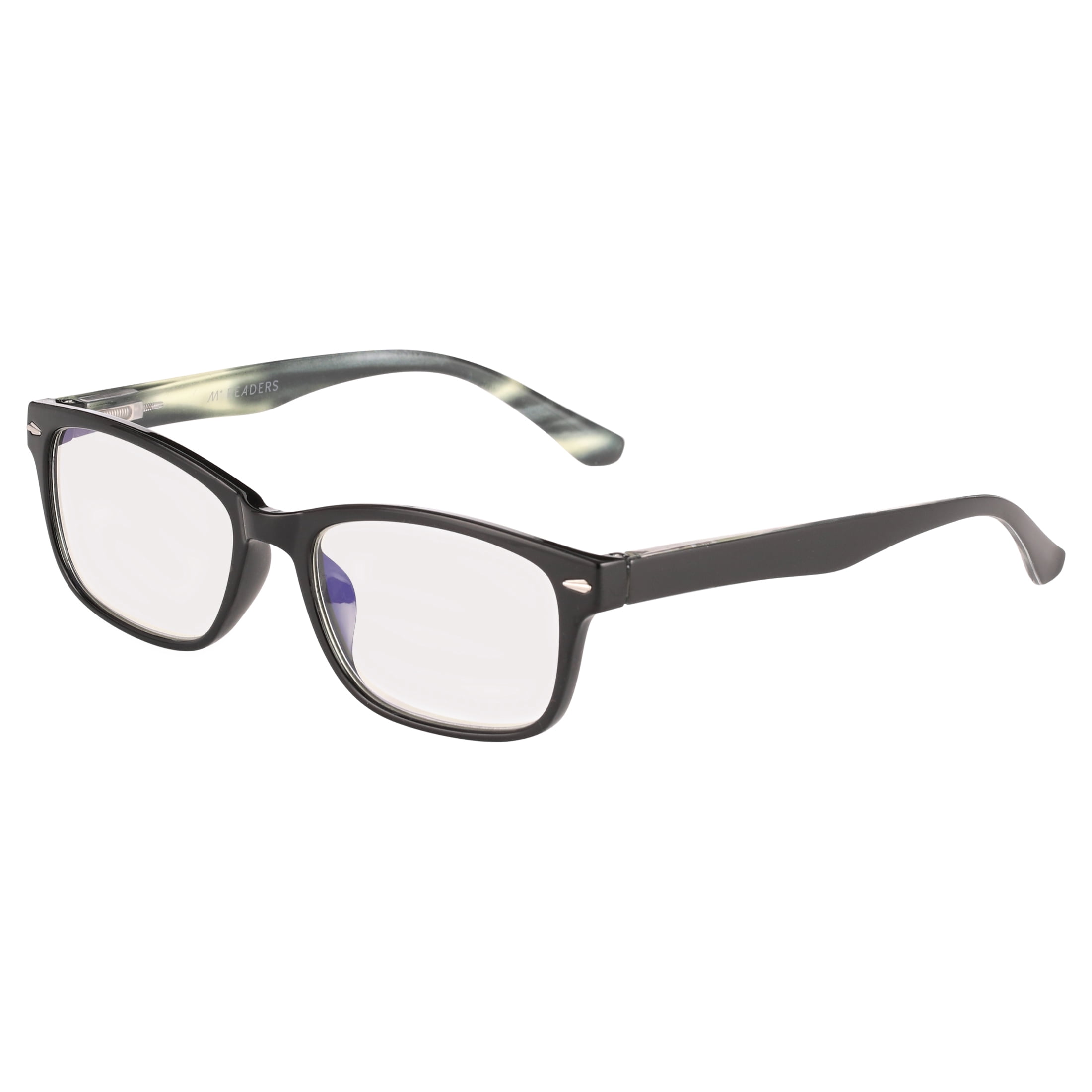 M+ Readers Adrian Black +1.50 Reading Glasses with Case