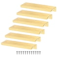 thumbnail image 1 of Uxcell 6 Pack Tiradores de Cajones de Armario 3.15" Tiradores de Bisel de Aluminio Oro Cepillado, 1 of 6