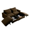 thumbnail image 6 of Luxurious Brown Corduroy 2-Seater Sofa with Storage Footrest – Deep Seat, U/L-Shape Modular Design for Living Rooms & Apartments – Ultimate Comfort & Tidy Space, 6 of 15