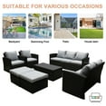 thumbnail image 4 of Superjoe 10 Pcs Outdoor Patio Furniture Set Wicker Patio Sectional Sofa Conversation Set with Coffee Table and Ottomans, Gray, 4 of 6