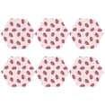 thumbnail image 2 of Fuzoiu Hand Drawn Strawberry Print Leather Coasters Set,Drink Coasters Set of 6,for Tabletop Protection, Durable PVC Coasters,Home Décor and Housewarming Gift,Hexagon, 2 of 7