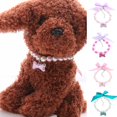 thumbnail image 2 of Reheyre Dog Collar with Bone Pendant - Fashion Jewelry - Anti-Fade Faux Pearls Necklace - Perfect for Weddings - Suitable for Dogs and Cats, 2 of 8