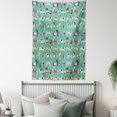 thumbnail image 4 of Dog Lover Tapestry, Abstract Puppy Pattern with Human Clothing Fun Dress up Theme Domestic Animals, Wall Hanging for Bedroom Living Room Dorm Decor, 40W X 60L Inches, Multicolor, by Ambesonne, 4 of 5