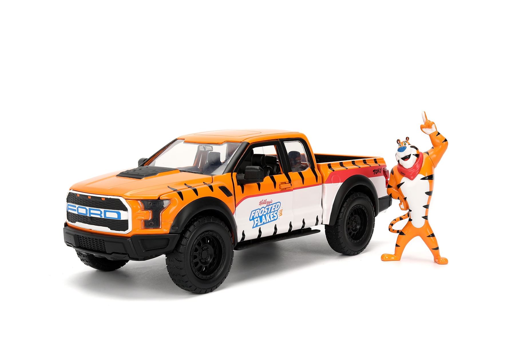 2017 Ford F-150 Raptor Pickup w/Tony the Tiger Figure, Orange/White - Jada Toys 35470 - 1/24 Scale Diecast Model Car