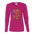 thumbnail image 2 of Wild Bobby, Jesus Is The Way John 14:6 Bible Verse, Inspirational/Christian, Women Graphic Long Sleeve Tee, Fuschia, Medium, 2 of 3