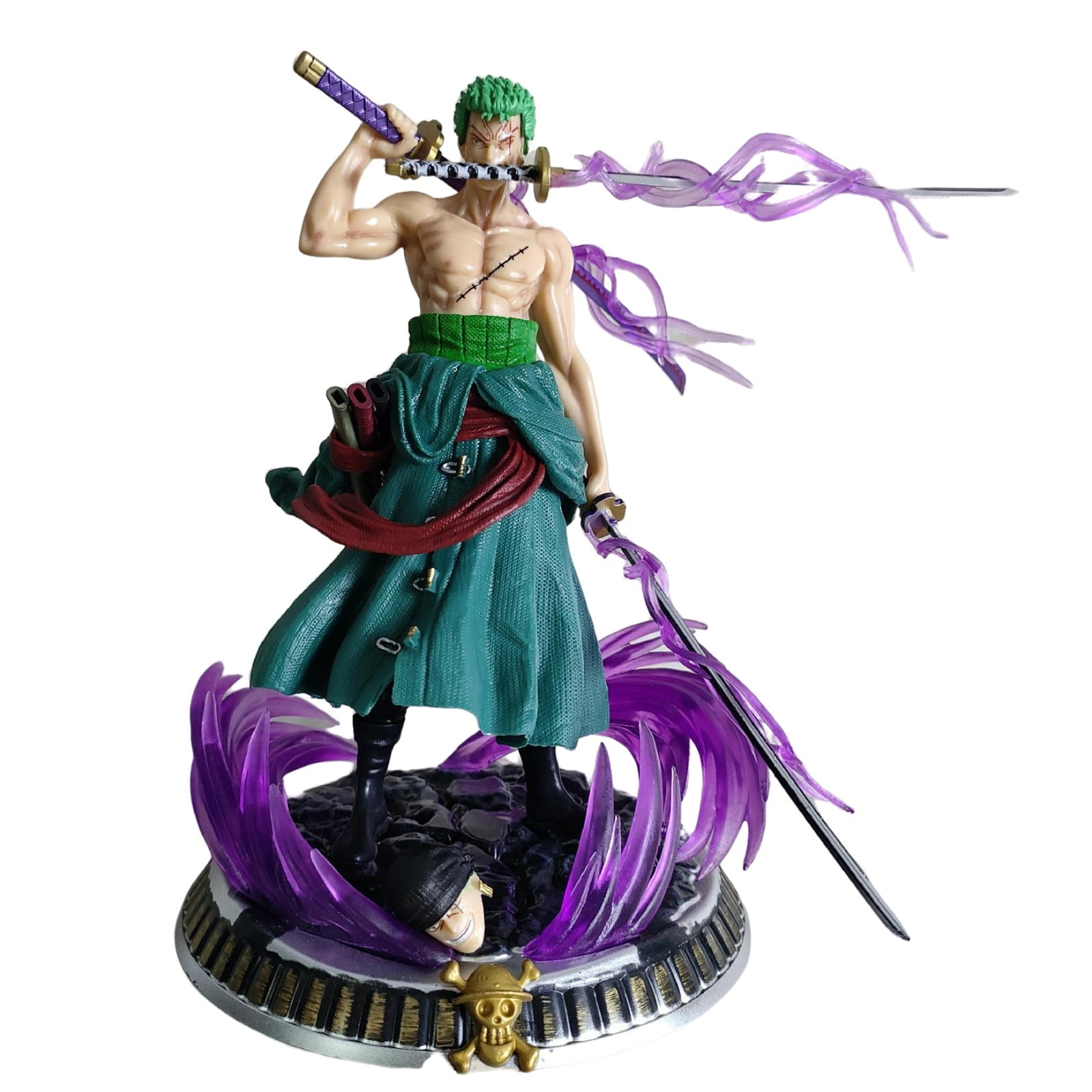 Njube Anime Figure Trumpet Fancy Roronoa Zoro Figure Three blade flow PVC Action Toys Otaku Favorite Static Statue Game Decoration Birthday Gift 20.5cm