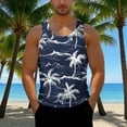 thumbnail image 2 of Taqqpue Men's Floral Tank Tops Crew Neck Sleeveless Tees Quick Dry All Over Print Casual Sport T-Shirts Hawaii Beach Vacation, 2 of 6