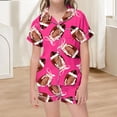 thumbnail image 2 of Yuncity Pajamas For Girls Summer Soft Comfortable Football Print Pjs Short Sleeve Cute Loungewear For Kids Nightwear Cozy Sleepwear Size 6-7 Years, 2 of 4