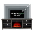 thumbnail image 4 of VANACC Fireplace TV Stand, Wood Texture Entertainment Center, Rustic Grey, 4 of 8
