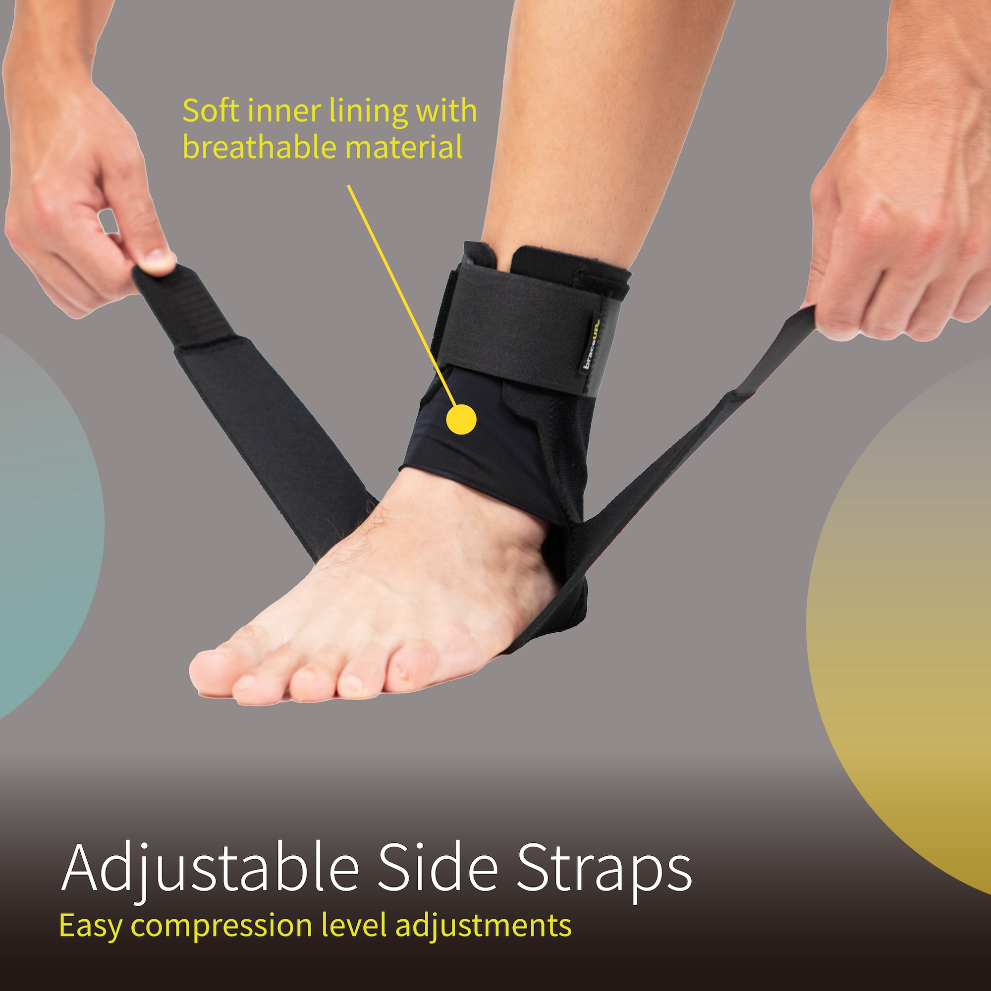 BraceUP Ankle Brace - Relieve Pain, Enhance Stability for Foot Pain, Sprained Ankle, Achilles Tendonitis