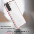 thumbnail image 2 of for Samsung Galaxy S21 FE /Fan Edition Crystal Clear Rugged Shockproof Hybrid PC+TPU Colorful Buttons Protection Back Cover ,Xpm Phone Case [Rose Gold Pink], 2 of 7