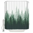 thumbnail image 2 of Green Ombre Waterproof Fabric Shower Curtain, Primeval Forest Modern Abstract Art Aesthetics Shower Curtain for Bathroom Curtains Bathtubs Hotel Washable Shower Curtains with 12 Hooks Stall 48x72in, 2 of 6