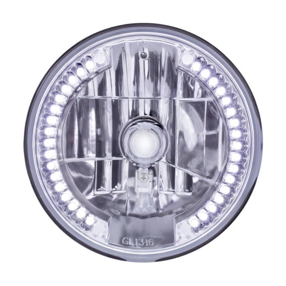 7" Crystal Headlight with 34 White LED Position Light