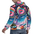 thumbnail image 6 of Rateoe Colorful Donut Pattern Mens Hoodie, Pullover Hooded Sweatshirt, Kangaroo Pocket Hoodie Ideal for Daily Wear, Travel and Home-3X-Large, 6 of 7