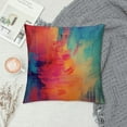 thumbnail image 2 of COMIO  Throw Pillow Covers Vintage Abstract Orange Red and Blue Messy Rust Painting Decorative Pillow Cases Home Decor Standard Square Pillowcases, 2 of 5
