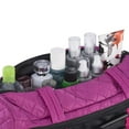 thumbnail image 5 of Quilted Tote Shoulder Beauty Bag With Brush Storage Pocket Ideal for Cosmetic Bottles Brushes Acessorries (Purple), 5 of 7