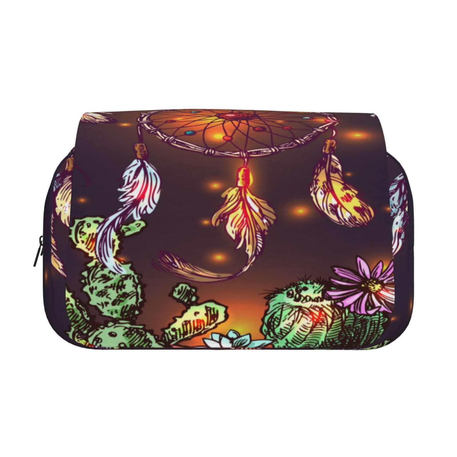 Rateoe Beautiful Dreamcatcher1 Pattern Double Clamshell Pen Case, Storage Organizer with Two Zipper Compartments– Holds Up to 50 Pencils & Pens
