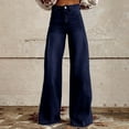 thumbnail image 2 of Audhol High Waisted Jeans for Women High Waist Pull on Baggy Jeans for Women Wide Leg Jeans Woman Streetwear Denim Pant Jeans for Women Navy M, 2 of 4