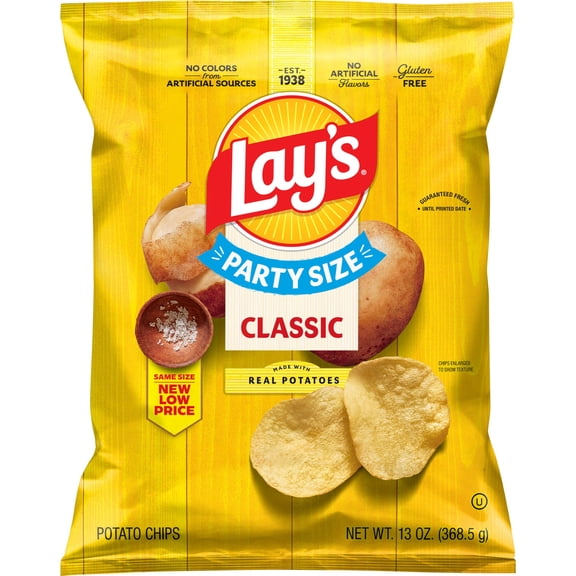 Lay's Classic Potato Chips, Party Size, 13 oz Bag