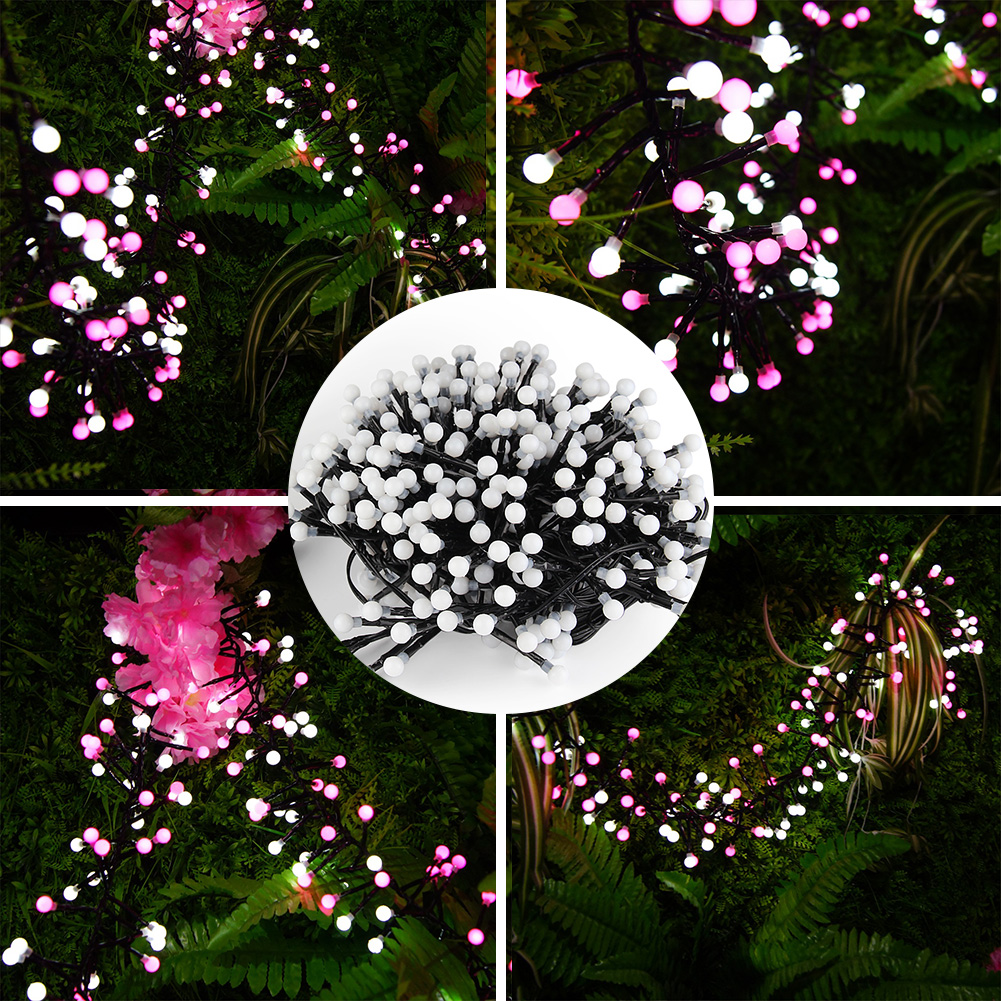 LED Fairy String Lights 3M 9.84FT 400LEDs, 8 Lighting Modes Christmas Globe Lights Outdoor Indoor Decorating Xmas LED Lighting for Home Party Holiday (Pink + White) - image 3 of 8