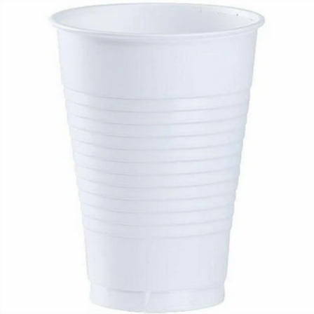 EcoQuality 12oz White Plastic Cup - Disposable Clear Plastic Cups - Eco-friendly Cold Cups for Home, Office, Events, Wedding, Parties (20)