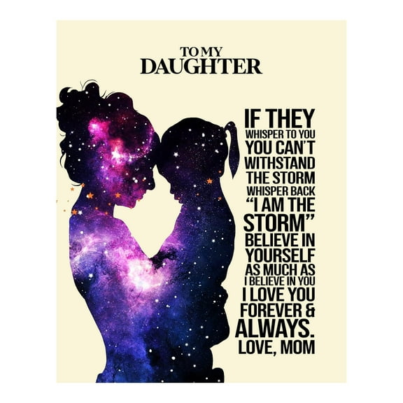 To My Daughter You Are Storm - Inspirational Wall Art Print poster, Motivational Wall Art Decor For Home Decor, Office Decor, Girls Room & Bedroom Decor
