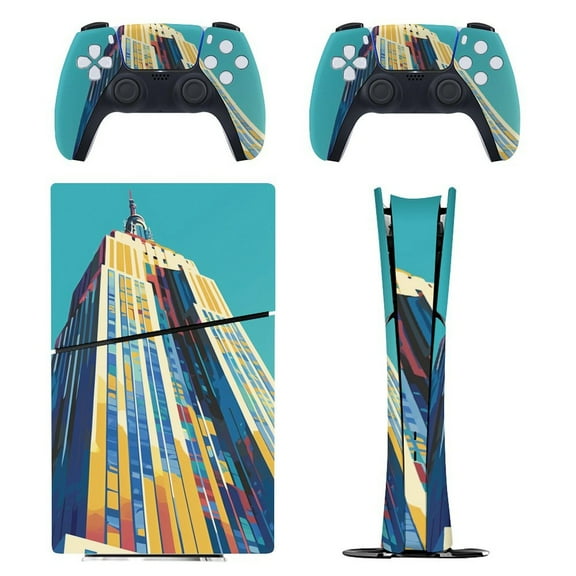 Skin Sticker for PS5 Slim Standard Disc Digital Edition Console and Controllers Decals for Playstation 5 (3687q1ud,PS5 Slim)