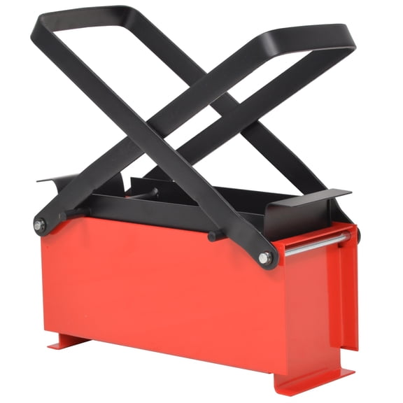 Pemberly Row 13.4"X5.5"X5.5" Steel Paper Log Briquette Maker in Black/Red