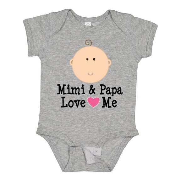 Inktastic Mimi and Papa Love Me Baby Girl Girls Baby Bodysuit