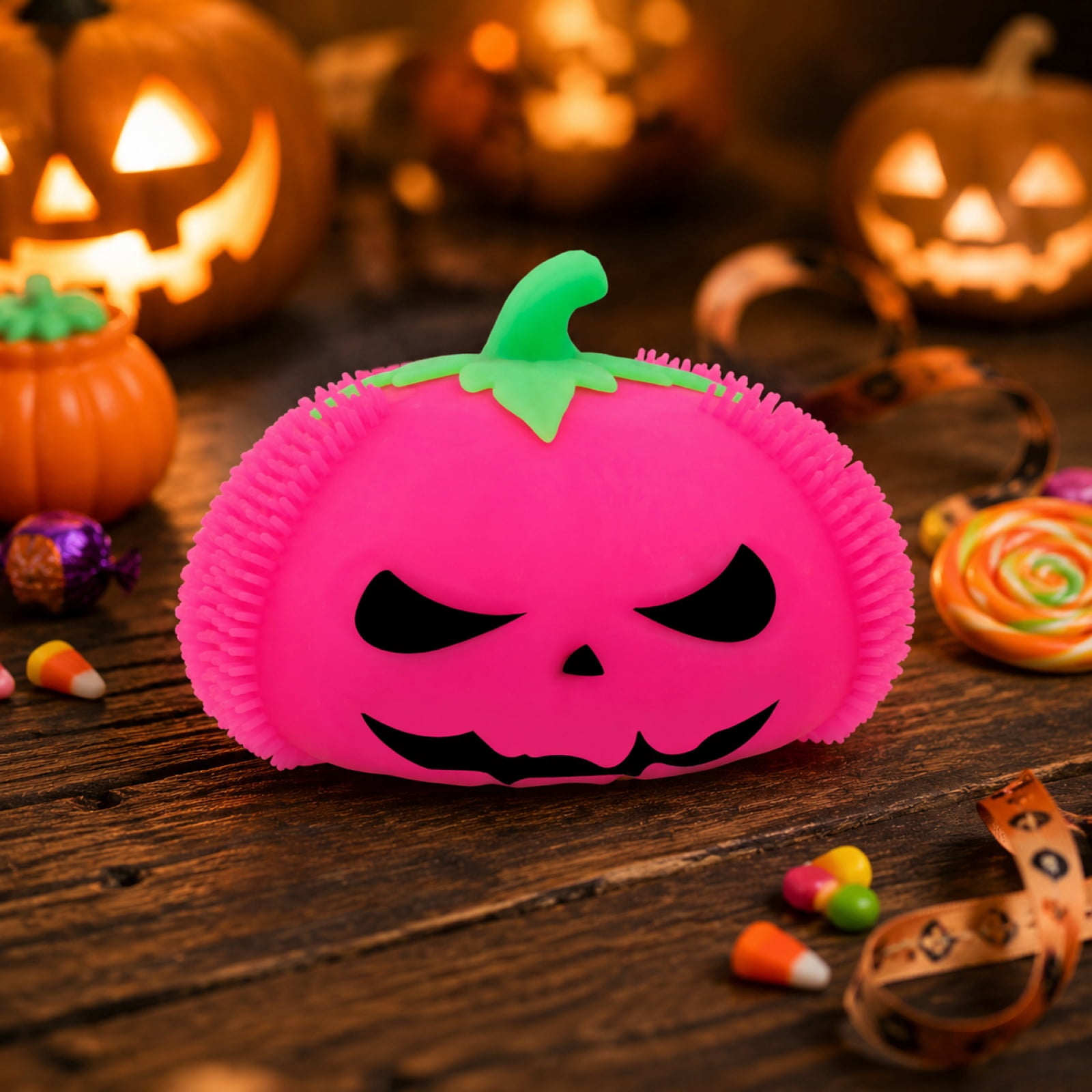 Cute Pumpkin Shaped Slow Rising Fidget Toys Spooky Halloween Decor Stress Relief Fidget Toy Portable Travel Decompression Toy Green