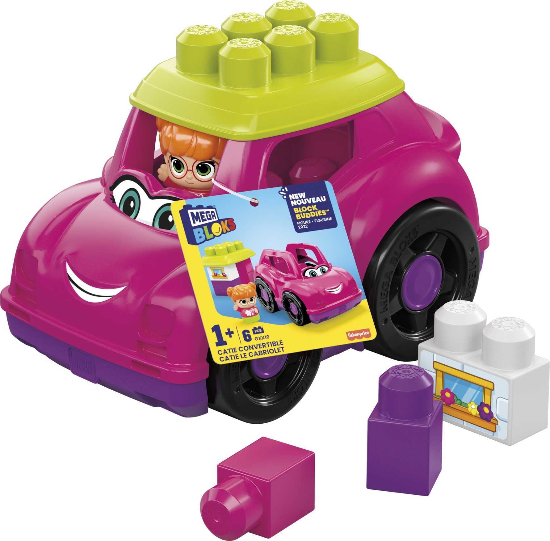 MEGA BLOKS Catie Convertible Fisher-Price Toy Blocks with 1 Figure (6 pieces) for Toddler (Easter Basket Stuffer)
