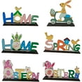 thumbnail image 4 of BeesClover Easter Lettering Stand Cute Wooden Rabbit Easter Letter Desktop Stand Ornaments For Children Gifts Easter Party Home Decoration, 4 of 8
