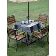 thumbnail image 4 of Outdoor Tablecloth with Umbrella Hole for Patio/Picnic/Party/Camping, Navy Blue Checkered Waterproof Table Cloth Square Cover Washable, Vintage Floral Abstract Art (54"x 54"), 4 of 9