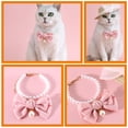 thumbnail image 2 of BRIGHTFUFU Collar de gato con perlas, delicado collar para perro con lazo, collar para cachorro, accesorio decorativo para perro, 2 of 7