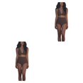 thumbnail image 2 of Naiovety Conjunto de traje de baño dividido para mujer Traje de baño sin mangas de color sólido Ropa de playa Negro M Type3 NO3, 2 of 6