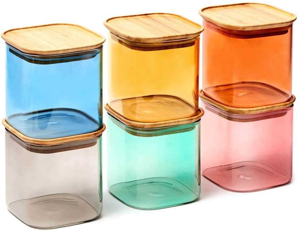 1.1 Litre Anchor Hocking Airtight Glass Pasta Cookie Candy Jar With Lid Stackable Jars