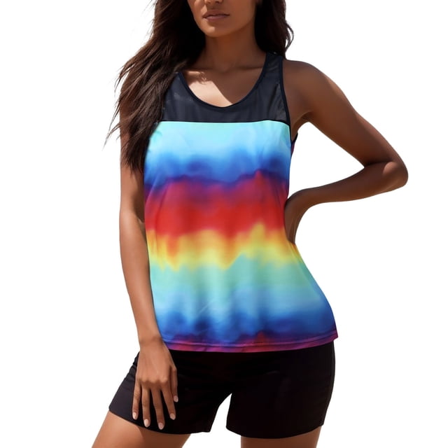 Kcodviy Swimsuits for Women with Teen Swim Shorts for Shorts athletic Two Piece Older Womens Bathing Suits Bathing Suits Racerback Tank Teen Swim Suits Tops Swimwear