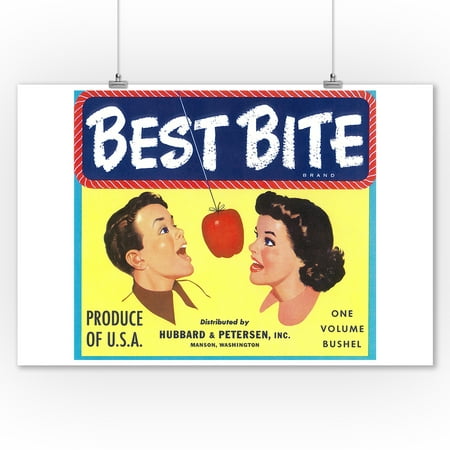 Best Bite Apple Label (9x12 Art Print, Wall Decor Travel (Saturday Kitchen Best Bites)