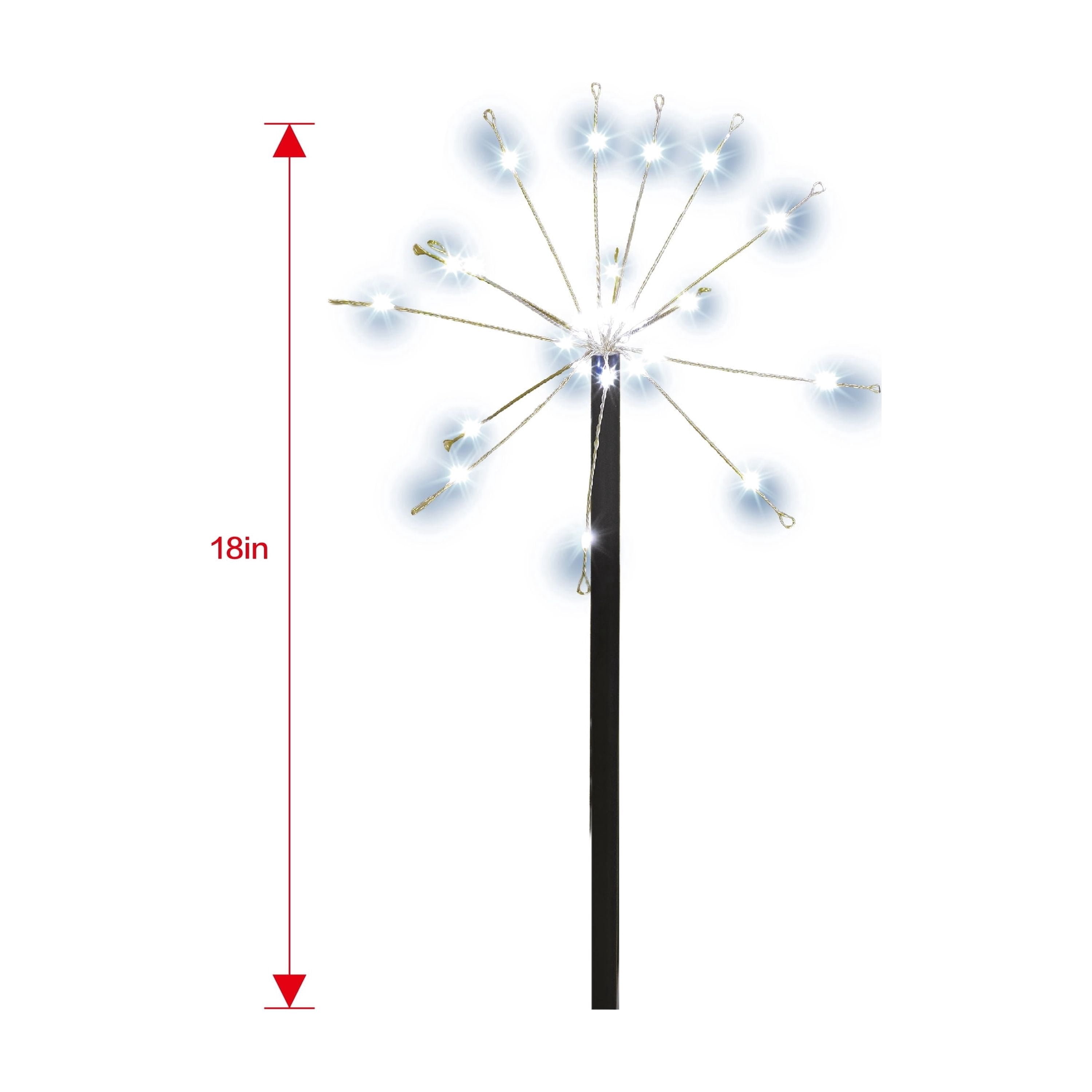 Outdoor Solar-Powered LED 8-Function Starburst Christmas Pathway Lights, Cool White, Set of 3, by Holiday Time