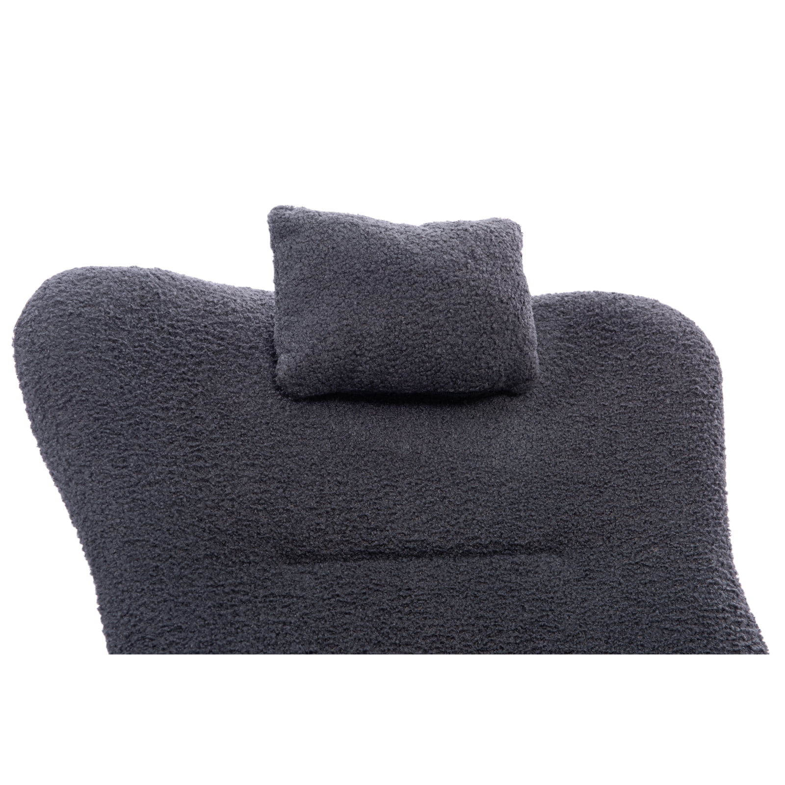 Miekor Furniture Teddy Upholstered Nursery Rocking Chair for Living Room Bedroom(DARK GREY Teddy) 22469