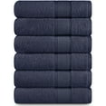 thumbnail image 1 of Adobella 6 Premium Turkish Bath Collection Hand Towels, 100% Combed Turkish Cotton, 600 GSM, 16 x 28 inch, Navy Blue (Set of 6), 1 of 7