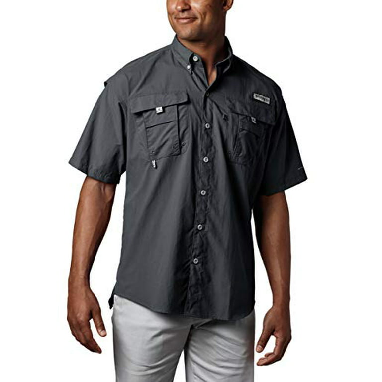 Columbia Men's Bahama II UPF 30 Short Sleeve PFG Fishing Shirt Black 1X 