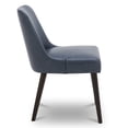 thumbnail image 5 of CHITA Modern Faux Leather Upholstered Kitchen & Dining Room Chairs Set of 2, Wood Legs, Navy Blue, 5 of 8