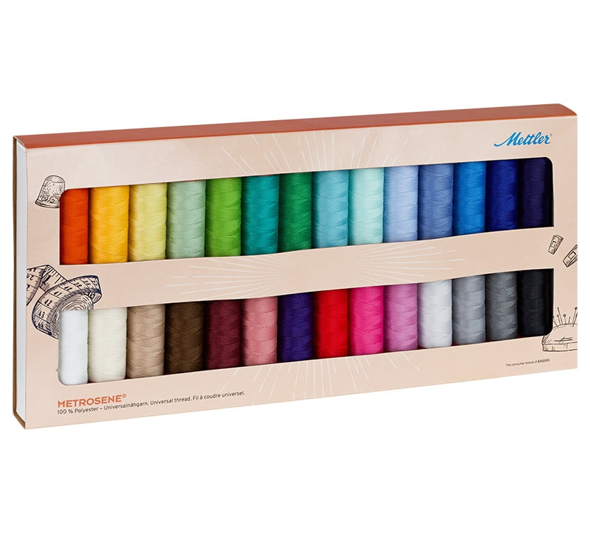 Mettler Thread Multi-color 100% Polyester Sewing Thread, 164 yd (28 Pieces)