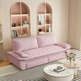 thumbnail image 5 of Timbernest 73.2" Pull Out Sofa Bed, 3 in 1 Convertible Sleeper Sofa, Queen Size Velvet Couch Bed, Pink, 5 of 11