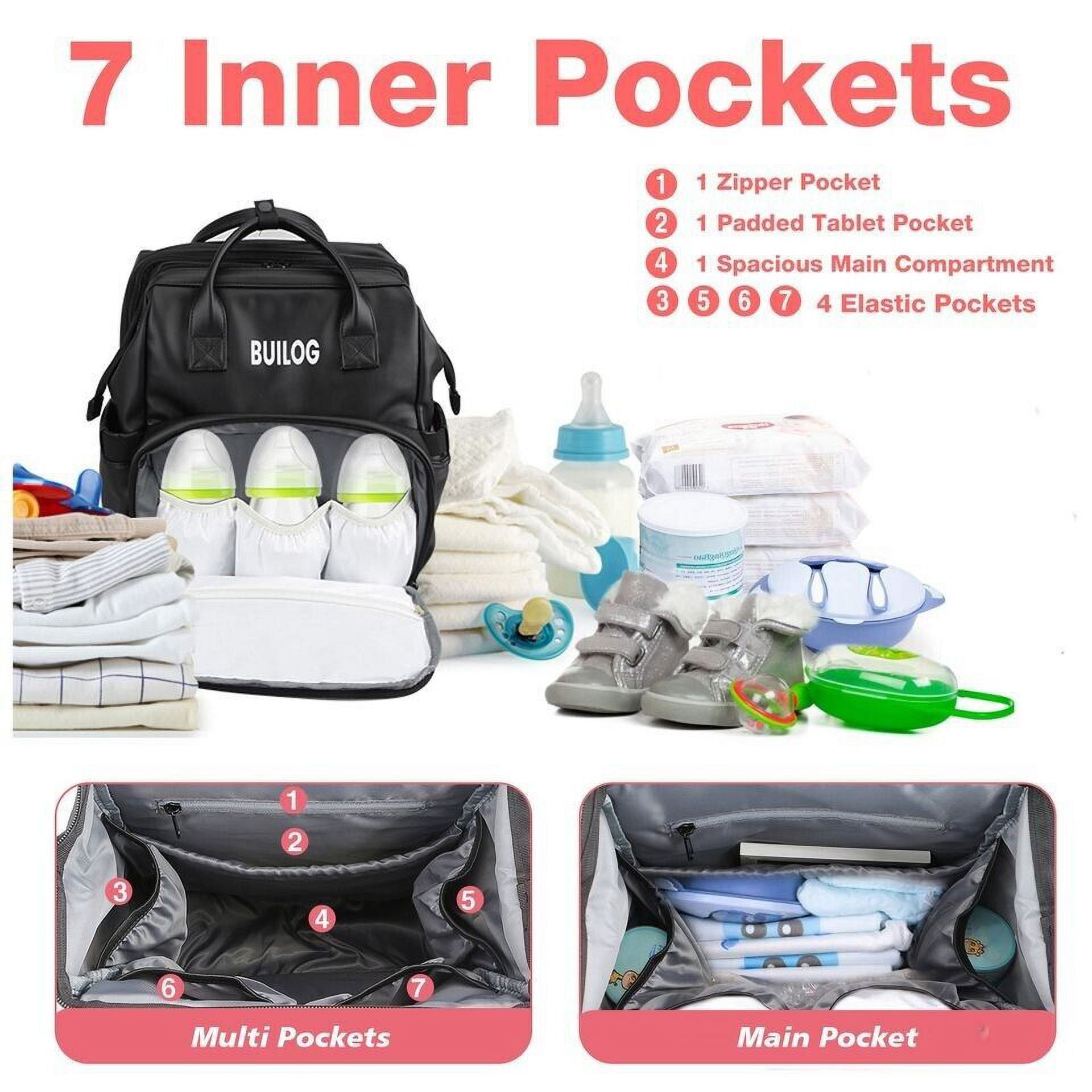 2024 DiaperBag Backpack Leather Baby Bag with Changing Station Portable Baby Bed