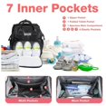 thumbnail image 3 of 2024 DiaperBag Backpack Leather Baby Bag with Changing Station Portable Baby Bed, 3 of 7