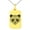 Gold, variant on Stainless Steel Day of the Dead Sugar Skull Panda Engraved Small Rectangle Dog Tag Charm Pendant Necklace